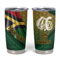 Personalised Long Live Vanuatu Independence Day Tumbler Cup 46th Anniversary Woven Pattern LT14 Reggae - Polynesian Pride