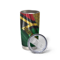Personalised Long Live Vanuatu Independence Day Tumbler Cup 46th Anniversary Woven Pattern LT14 - Polynesian Pride