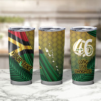 Personalised Long Live Vanuatu Independence Day Tumbler Cup 46th Anniversary Woven Pattern LT14 - Polynesian Pride