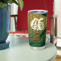 Personalised Long Live Vanuatu Independence Day Tumbler Cup 46th Anniversary Woven Pattern LT14 - Polynesian Pride