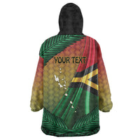 Personalised Long Live Vanuatu Independence Day Wearable Blanket Hoodie 46th Anniversary Woven Pattern LT14 - Polynesian Pride