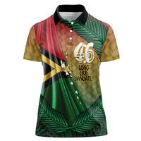 Personalised Long Live Vanuatu Independence Day Women Polo Shirt 45th Anniversary Woven Pattern - Polynesian Pride