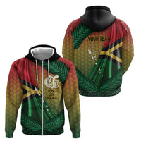 Personalised Long Live Vanuatu Independence Day Zip Hoodie 46th Anniversary Woven Pattern LT14 - Polynesian Pride