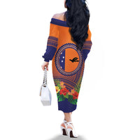 PNG New Ireland Province Family Matching Off The Shoulder Long Sleeve Dress and Hawaiian Shirt Niu Ailan Necklace Polynesian Tattoo LT14 - Polynesian Pride