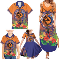 PNG New Ireland Province Family Matching Summer Maxi Dress and Hawaiian Shirt Niu Ailan Necklace Polynesian Tattoo LT14 - Polynesian Pride