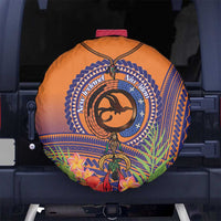 PNG New Ireland Province Spare Tire Cover Niu Ailan Necklace Polynesian Tattoo LT14 No hole Orange - Polynesian Pride