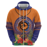 PNG New Ireland Province Zip Hoodie Niu Ailan Necklace Polynesian Tattoo LT14 - Polynesian Pride