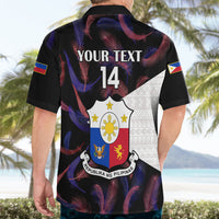 Custom Philippines Football Hawaiian Shirt 2023 World Cup Go Filipinas Feather Black Version LT14 - Polynesian Pride