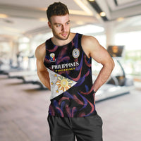 Custom Philippines Football Men Tank Top 2023 World Cup Go Filipinas Feather Black Version LT14 - Polynesian Pride