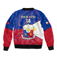 Custom Philippines Football Sleeve Zip Bomber Jacket 2023 World Cup Go Filipinas Feather Flag Version LT14 - Polynesian Pride