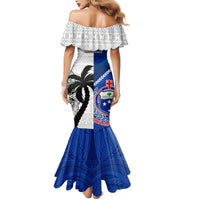 Fiji And Samoa Rugby Mermaid Dress 2023 World Cup Samoan Mix Tapa Pattern LT14 - Polynesian Pride
