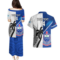 Custom Fiji And Samoa Rugby Couples Matching Puletasi Dress and Hawaiian Shirt 2023 World Cup Samoan Mix Tapa Pattern LT14 - Polynesian Pride