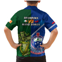 Samoa And Ireland Rugby Family Matching Mermaid Dress and Hawaiian Shirt 2023 World Cup Manu Samoa With Shamrocks LT14 - Polynesian Pride