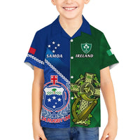Custom Samoa And Ireland Rugby Hawaiian Shirt 2023 World Cup Manu Samoa With Shamrocks LT14 - Polynesian Pride