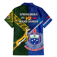 Samoa And South Africa Rugby Family Matching Mermaid Dress and Hawaiian Shirt 2023 World Cup Manu Samoa With Springboks LT14 - Polynesian Pride