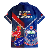 Samoa And France Rugby Family Matching Mermaid Dress and Hawaiian Shirt 2023 World Cup Manu Samoa With Les Bleus LT14 - Polynesian Pride