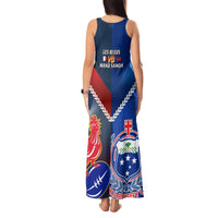Samoa And France Rugby Tank Maxi Dress 2023 World Cup Manu Samoa With Les Bleus LT14 - Polynesian Pride