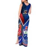 Samoa And France Rugby Tank Maxi Dress 2023 World Cup Manu Samoa With Les Bleus LT14 - Polynesian Pride