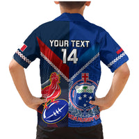 Custom Samoa And France Rugby Family Matching Mermaid Dress and Hawaiian Shirt 2023 World Cup Manu Samoa With Les Bleus LT14 - Polynesian Pride