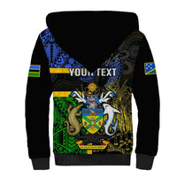 Personalised South Sea Islanders Sherpa Hoodie Kanakas With Solomon Islands Coat Of Arms LT14 - Polynesian Pride