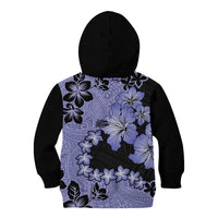 Purple Hawaii Kid Hoodie Tapa Cloth Mix Tropical Flowers Pastel Vibes LT14 - Polynesian Pride