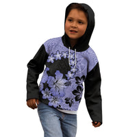 Purple Hawaii Kid Hoodie Tapa Cloth Mix Tropical Flowers Pastel Vibes LT14 - Polynesian Pride