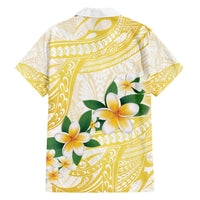 Gold And White Polynesia Plumeria Family Matching Tank Maxi Dress and Hawaiian Shirt Curves Tropical Vibes LT14 - Polynesian Pride