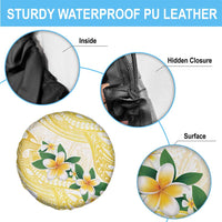 Gold And White Polynesia Plumeria Spare Tire Cover Curves Tropical Vibes LT14 - Polynesian Pride