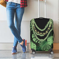 Green Hawaii Kukui Nut Lei Luggage Cover Hawaiian Pattern Monstera Tropical Vibes LT14 - Polynesian Pride