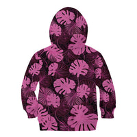 Pink Hawaii Kukui Nut Lei Kid Hoodie Hawaiian Pattern Monstera Tropical Vibes LT14 - Polynesian Pride