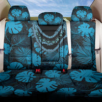 Blue Hawaii Kukui Nut Lei Back Car Seat Cover Hawaiian Pattern Monstera Tropical Vibes - Polynesian Pride