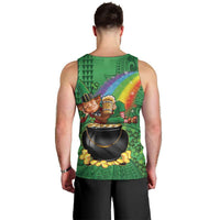 Hawaii Saint Patrick's Day Men Tank Top Funny Leprechaun With Pot Of Gold - Polynesian Tattoo