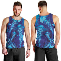 Purple Paradise Polynesia Jellyfish Men Tank Top Plumeria Polynesian Tattoo Glowing Vibes