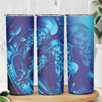 Purple Paradise Polynesia Jellyfish Skinny Tumbler Plumeria Polynesian Tattoo Glowing Vibes LT14 - Polynesian Pride