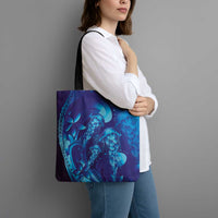 Purple Paradise Polynesia Jellyfish Tote Bag Plumeria Polynesian Tattoo Glowing Vibes