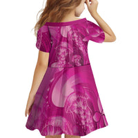 Pink Gradient Polynesia Jellyfish Family Matching Puletasi and Hawaiian Shirt Plumeria Polynesian Tattoo Glowing Vibes