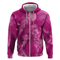 Pink Gradient Polynesia Jellyfish Hoodie Plumeria Polynesian Tattoo Glowing Vibes