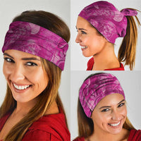 Pink Gradient Polynesia Jellyfish Neck Gaiter Plumeria Polynesian Tattoo Glowing Vibes