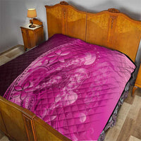Pink Gradient Polynesia Jellyfish Quilt Plumeria Polynesian Tattoo Glowing Vibes