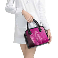 Pink Gradient Polynesia Jellyfish Shoulder Handbag Plumeria Polynesian Tattoo Glowing Vibes