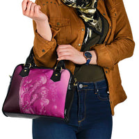Pink Gradient Polynesia Jellyfish Shoulder Handbag Plumeria Polynesian Tattoo Glowing Vibes