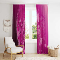 Pink Gradient Polynesia Jellyfish Window Curtain Plumeria Polynesian Tattoo Glowing Vibes
