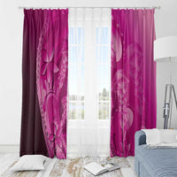 Pink Gradient Polynesia Jellyfish Window Curtain Plumeria Polynesian Tattoo Glowing Vibes