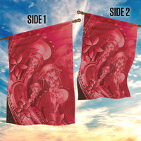 Red Gradient Polynesia Jellyfish Garden Flag Plumeria Polynesian Tattoo Glowing Vibes