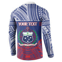 Personalised Samoa Independence Day Button Sweatshirt 64th Anniversary Toa O Samoa