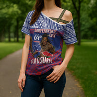 Personalised Samoa Independence Day Cross Shoulder Shirt 64th Anniversary Toa O Samoa