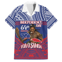 Personalised Samoa Independence Day Family Matching Off Shoulder Short Dress and Hawaiian Shirt 64th Anniversary Toa O Samoa