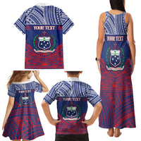 Personalised Samoa Independence Day Family Matching Tank Maxi Dress and Hawaiian Shirt 64th Anniversary Toa O Samoa