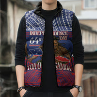 Personalised Samoa Independence Day Sleeveless Puffer Jacket 64th Anniversary Toa O Samoa