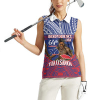 Personalised Samoa Independence Day Women Sleeveless Polo Shirt 64th Anniversary Toa O Samoa